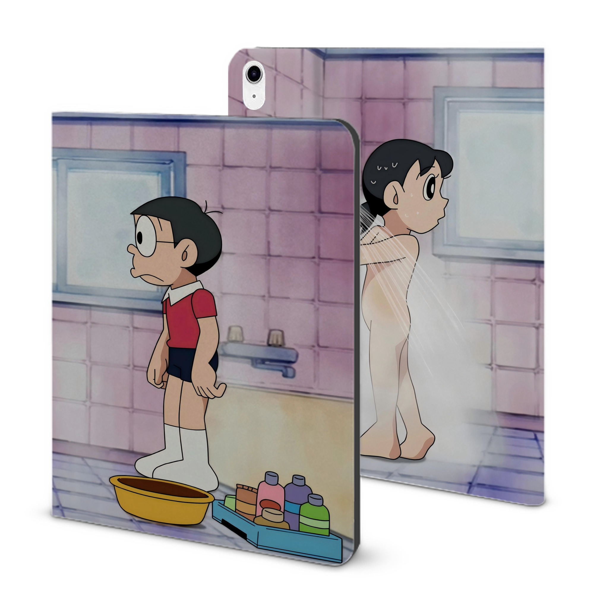 （画像用） ドラえもん Doraemon IPad ケース ブック型 PUレザー TPU 耐衝撃 軽量 薄型 ペン収納なし 全面保護 IPad 各モデル対応